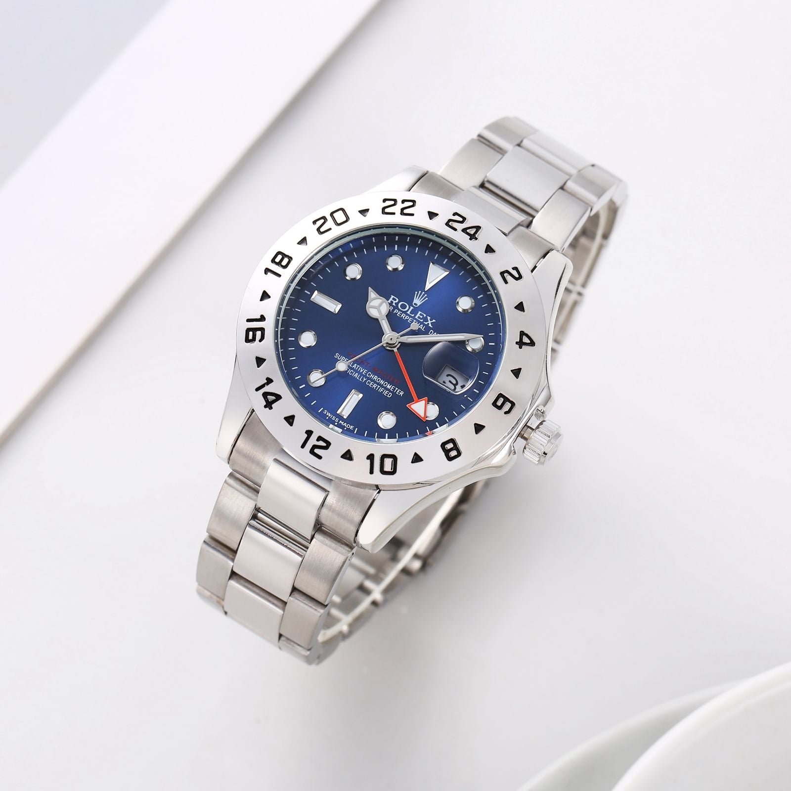 Inspired Luxury Stainless Steel Watch – Black Dial, Date Display & Luminous Hands