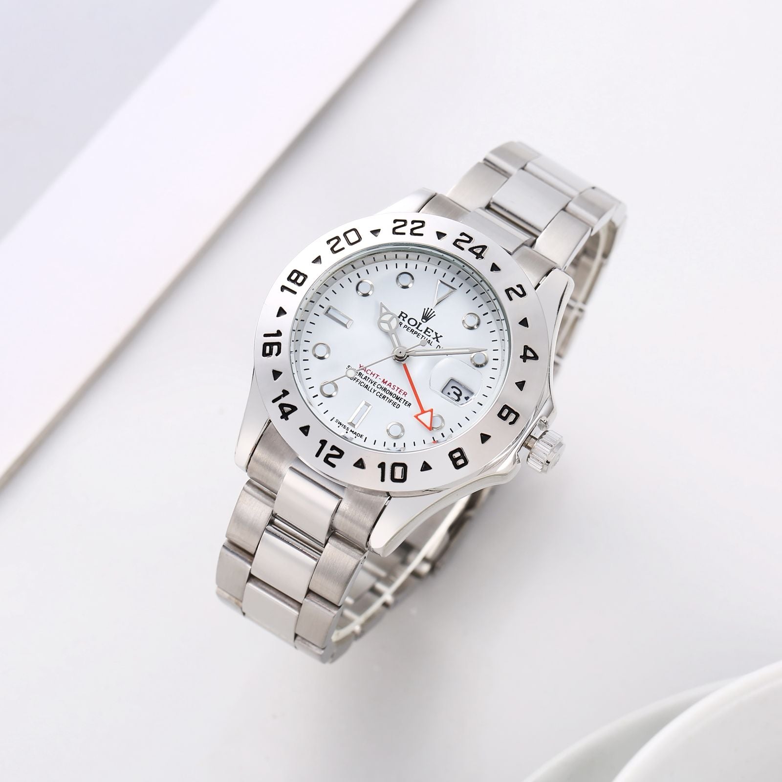 Inspired Luxury Stainless Steel Watch – Black Dial, Date Display & Luminous Hands